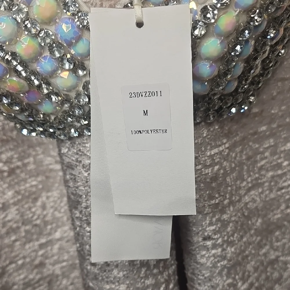 Embellished White Crystal Bralette Top - Picture 2 of 6